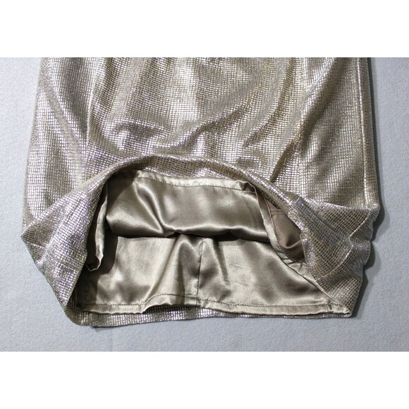 TAHARI ASL Women's Draped Back Metallic Cocktail 
Dress | Size 6 - Picture 9 of 11